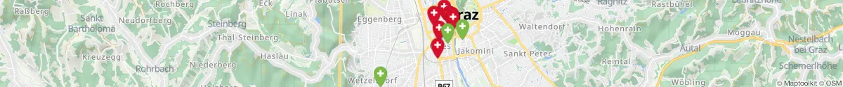 Kartenansicht für Apotheken-Notdienste in der Nähe von Gries (Graz (Stadt), Steiermark)